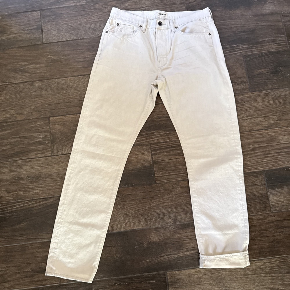 Todd Snyder Japanese Selvedge Jeans Mens 32x32 Beige Denim 100% Cotton Slim Fit